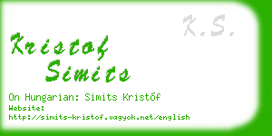 kristof simits business card